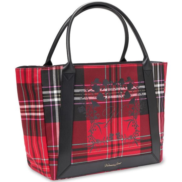 Victoria's Secret Handbags - VS Plaid Tote Brand New! Red & Black Perfect Christmas Present